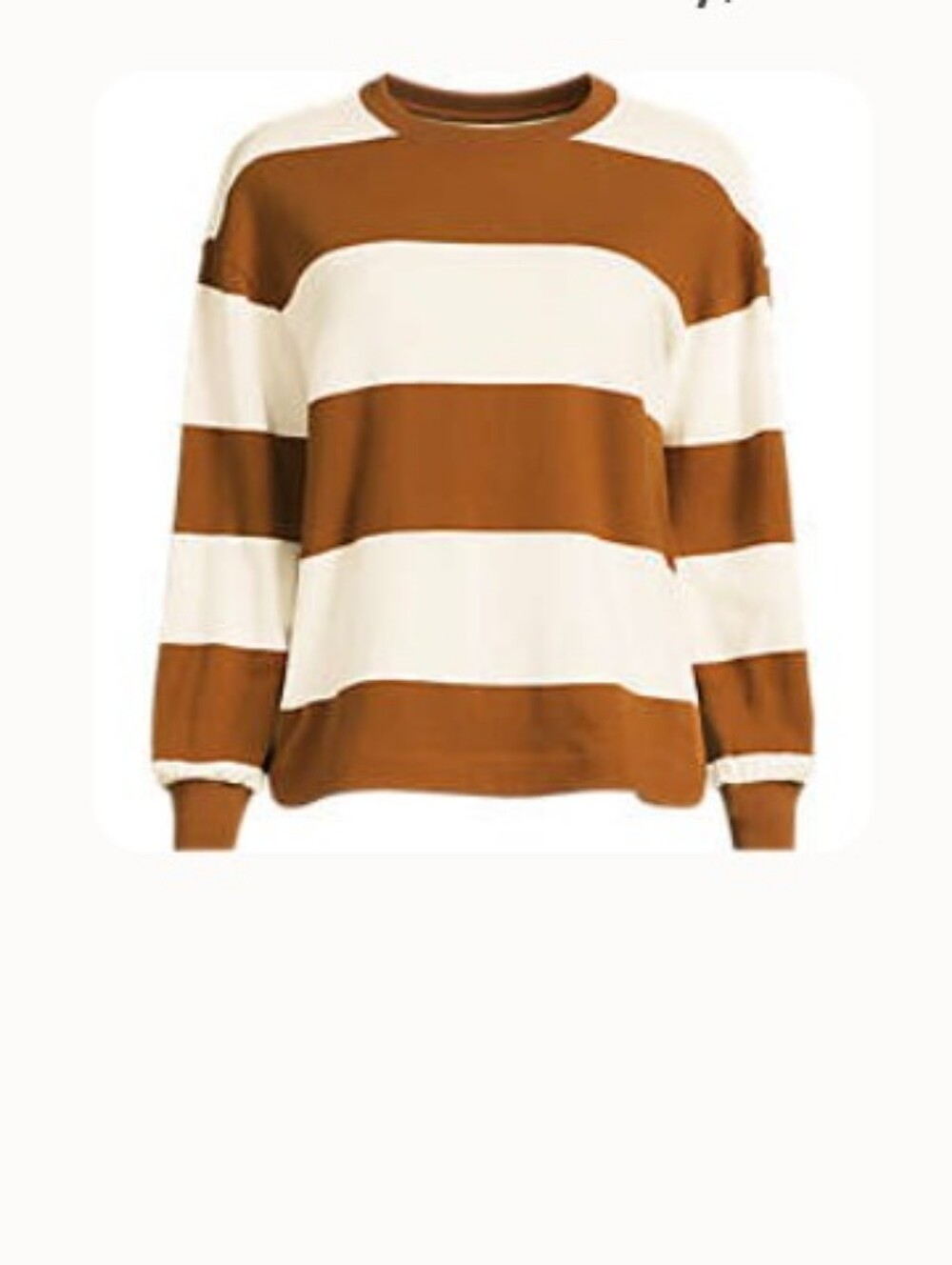 EEUC Lands' End Long Sleeve Mariner Jersey T-shirt Size M Rich Ginger Brown